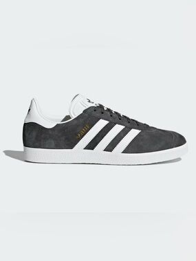 Adidas Gazelle Gray Suede Sneakers - White Stripes Classic - Size 8